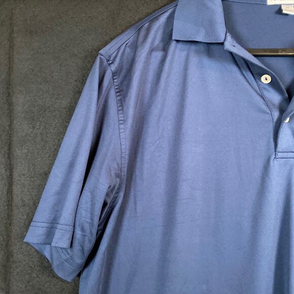 Peter Millar Mens Shirt Navy Short Sleeve Summer Crown Polo Stretch Medium - Picture 4 of 12